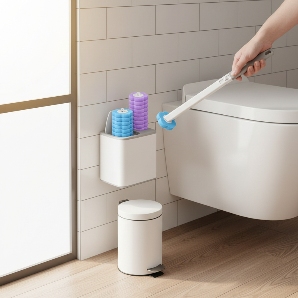 18/36Pcs Toilet Brush With Disposable Replacement Head Kits Upgrade Long Handle Bathroom Cleaning Brush For Home Wc Accessories